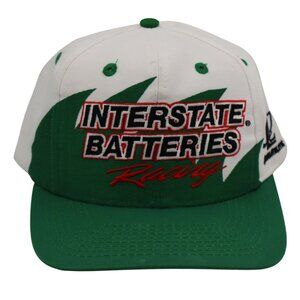 Vintage 1990s Interstate Batteries Racing Logo Athletic Sharktooth SnapBack Hat